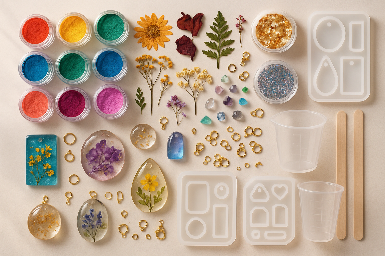 arts and crafts (resin, cast, jewelry) elements